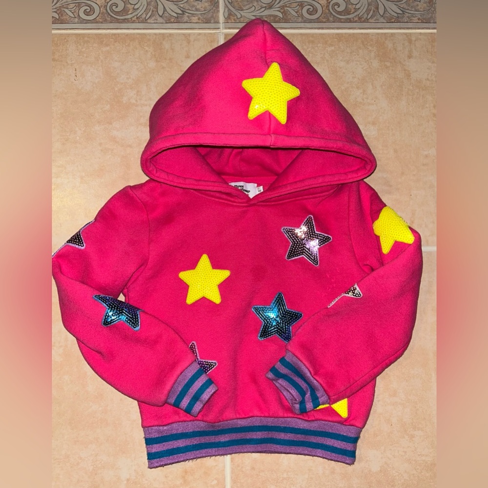 Vibrant Pink Hoodie with Star Accents